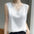 Lace Sequin Stitching V-neck Satin Sling Top