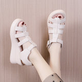 Retro Roman Style Hollow-out Buckle Sandals