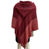 Irregular Colored Silk Hooded Shawl