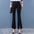 Slim Fit Slit Slightly Flared High Waist Casual Pants