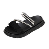Pure Color All-Matching Flat Bottom Slip-on Sandals