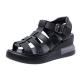 Retro Roman Style Hollow-out Buckle Sandals