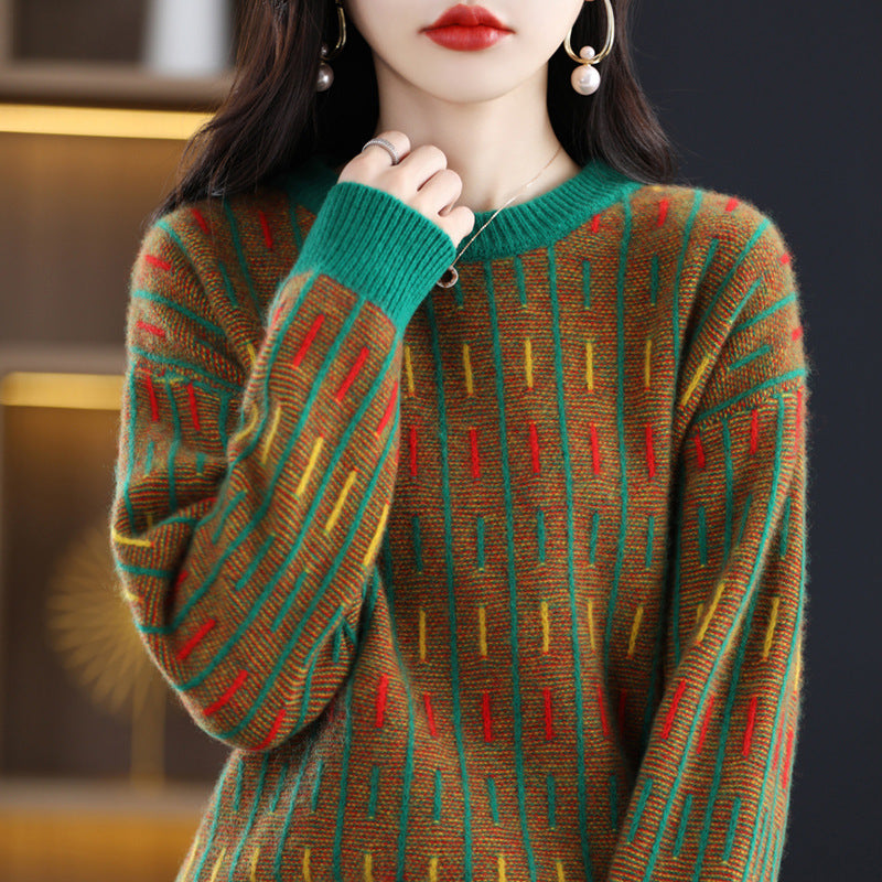 Color Matching Lazy Sweater