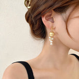Tassel Long Lily Pearl Earrings