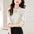 Fashion round Neck Pearl Decoration Long Sleeve Shirt