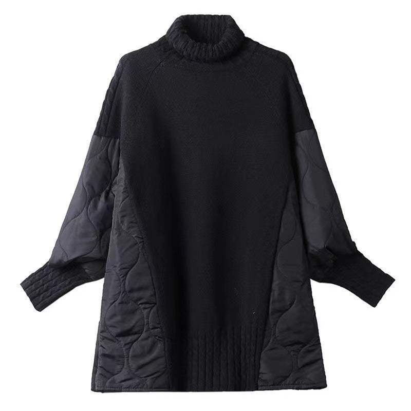 Comfortable Turtleneck Trench Stitching Sweater Coat