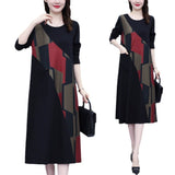 Contrast Colors Slimming Loose Dress