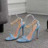 Metal Chain Stiletto Heel