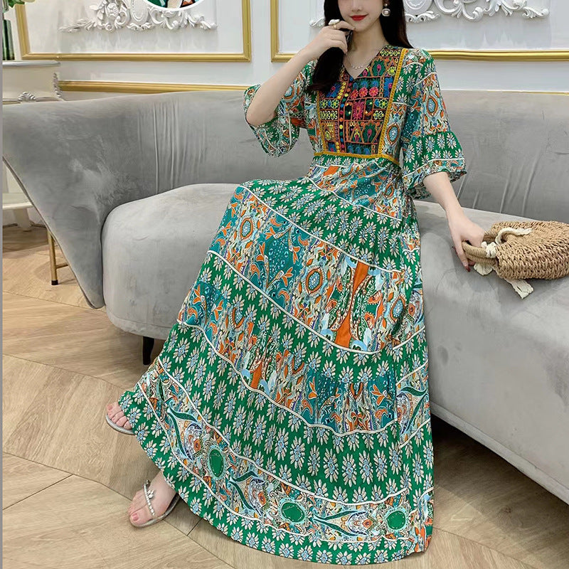 Ethnic Style Embroidered Dress