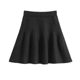 Solid Colour Knitted Half Skirt
