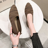 Solid Color Knitted Hollow Soft Bottom Flats