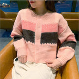 Colour-Crossed Plaid Sweater Jacket