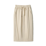 Casual Suit Short Sleeve Top + Split Skirt