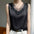 Lace Sequin Stitching V-neck Satin Sling Top