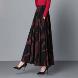 Woolen Elegant Temperament All-Match A-Line Big Skirt