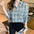 Casual Plaid Collared Buckle Shirt