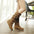 Fashion frosted inner heightening sleeve lace round toe boots