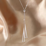 Geometric Fringe Silver Adjustable Necklace