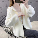 Thick Knit Cardigan Hooded Jacket