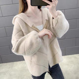 Thick Knit Cardigan Hooded Jacket