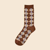 Vintage Geometric Print Mid Calf Socks