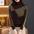 Turtleneck Color Block Pile Collar Knitted Sweater