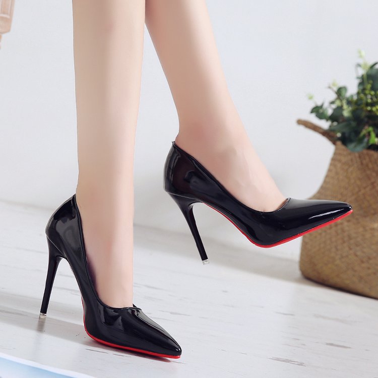 Glossy Pointed Toe Stiletto Shoes
