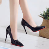 Glossy Pointed Toe Stiletto Shoes