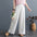 Cotton and Linen Loose Wide-Leg Straight Trousers