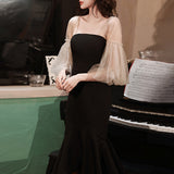 French Evening Dress Black Mermaid Dress