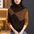 Turtleneck Color Block Pile Collar Knitted Sweater