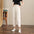 Casual High Waist Linen Cropped Pants