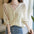 Loose V Neck Jacquard Casual Shirt