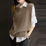 Casual Buckle Ribbed Knitted Vest