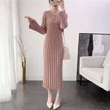 Temperament college style knitted dress