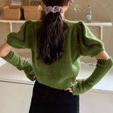 Solid Color Design Sleeve Sweater