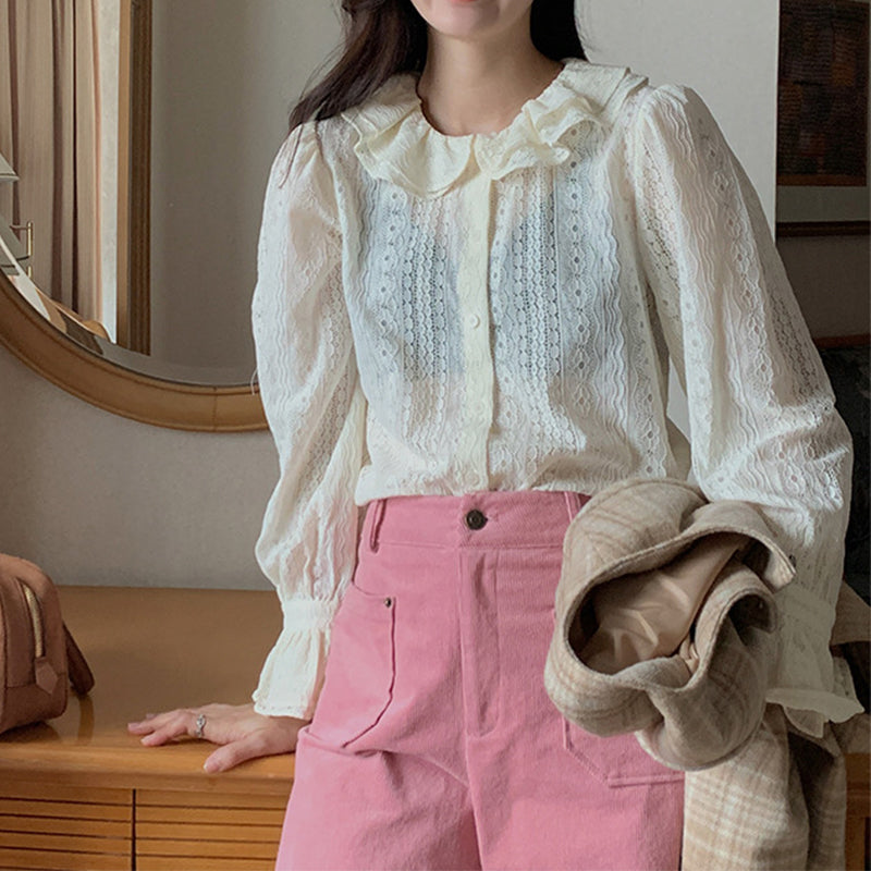 Elegant Sweet Doll Collar Lace Shirt