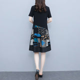 Tulle Patchwork Printed A-Line Dress