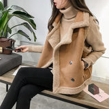 Lamb fur and fur all-in-one suede jacket