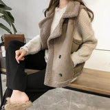 Lamb fur and fur all-in-one suede jacket