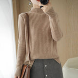 Solid Color Ribbed Hem Sweater