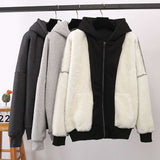 Solid Color Zipper Up Hoodie Outerwear
