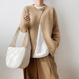 Linen loose long-sleeved cardigan sweater
