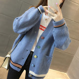 Front Pockets Buckle Knit Cardigan