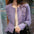 Purple Crew Neck Casual Plain Shift Sweater