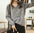 Multicolor basic loose and thin V-neck sweater