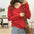 Multicolor basic loose and thin V-neck sweater