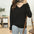 Multicolor basic loose and thin V-neck sweater