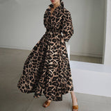 Loose Leopard Printed Maxi Dress