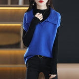 Solid Collared Pullover Knitted Vest